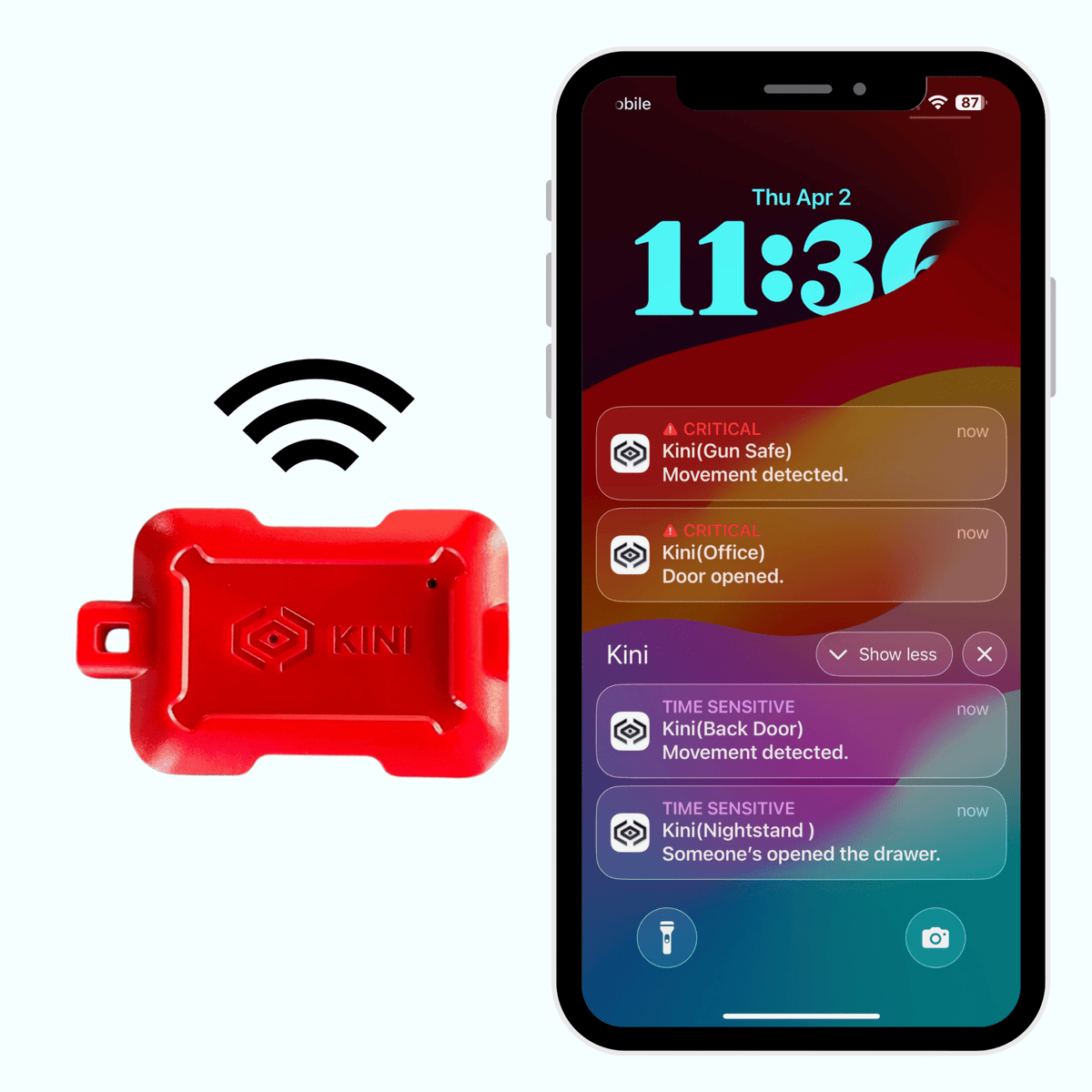 Kini SafeAlert: Wi-Fi Tamper Alert Device with Real-Time SMS, Email & Push Notifications