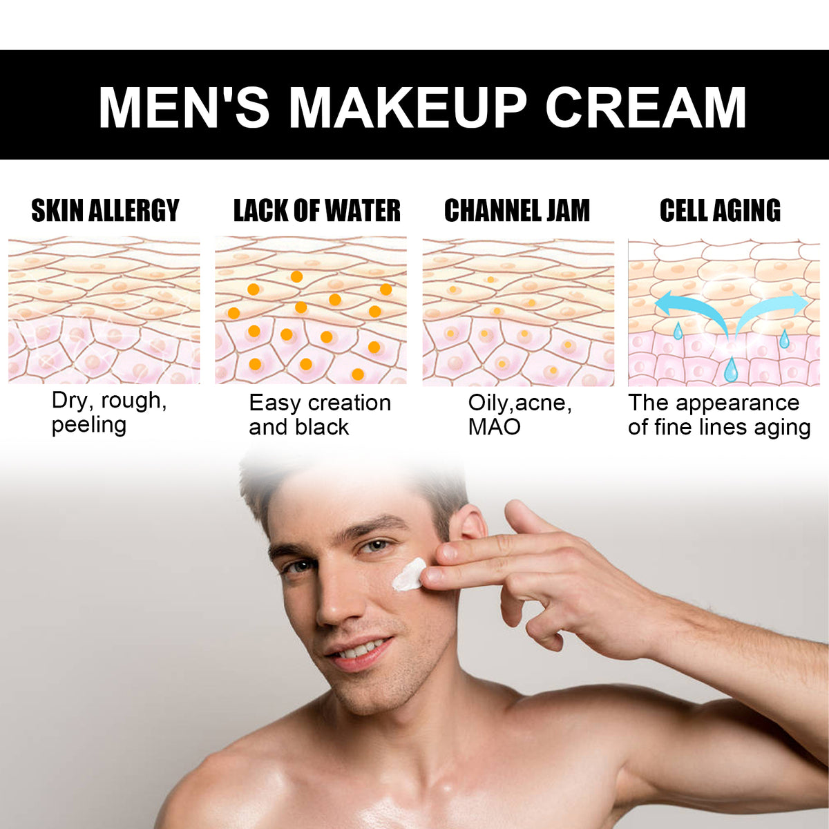 EELHOE Men's Brightening Face Cream | Skin Toner, Whitening & Moisturizer