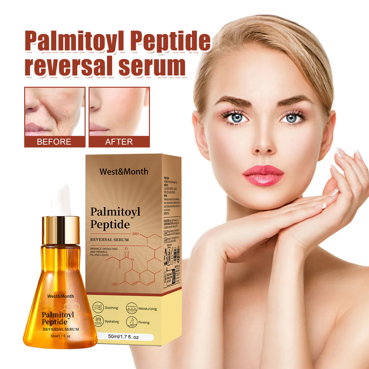 Palmitoyl Peptide Anti-Wrinkle Serum | Fade Lines, Firm & Moisturize Facial Essence