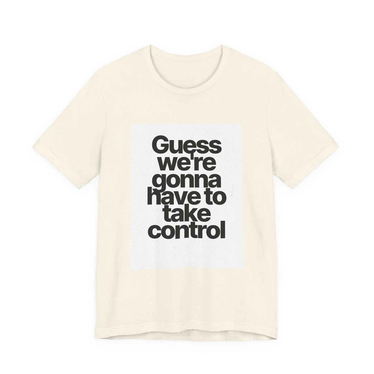 Graphic Tee — "Guess we're gonna have to take control" Typographic T‑Shirt