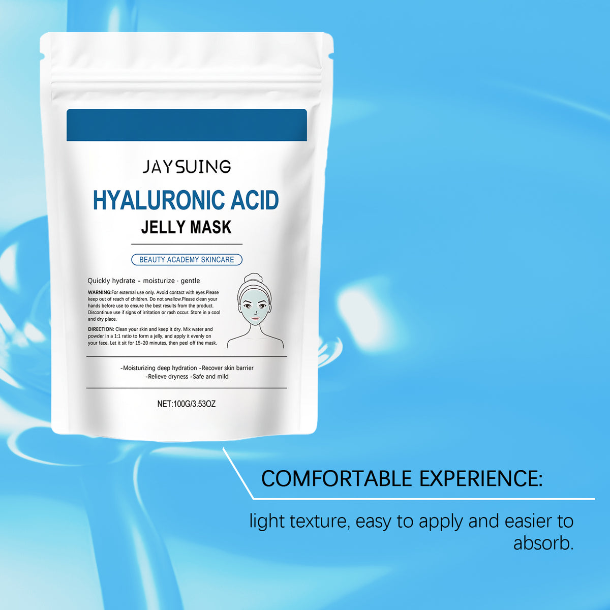 Jaysuing Hyaluronic Acid Hydrating Face Mask | Deep Moisture, Smooth & Tender Skin