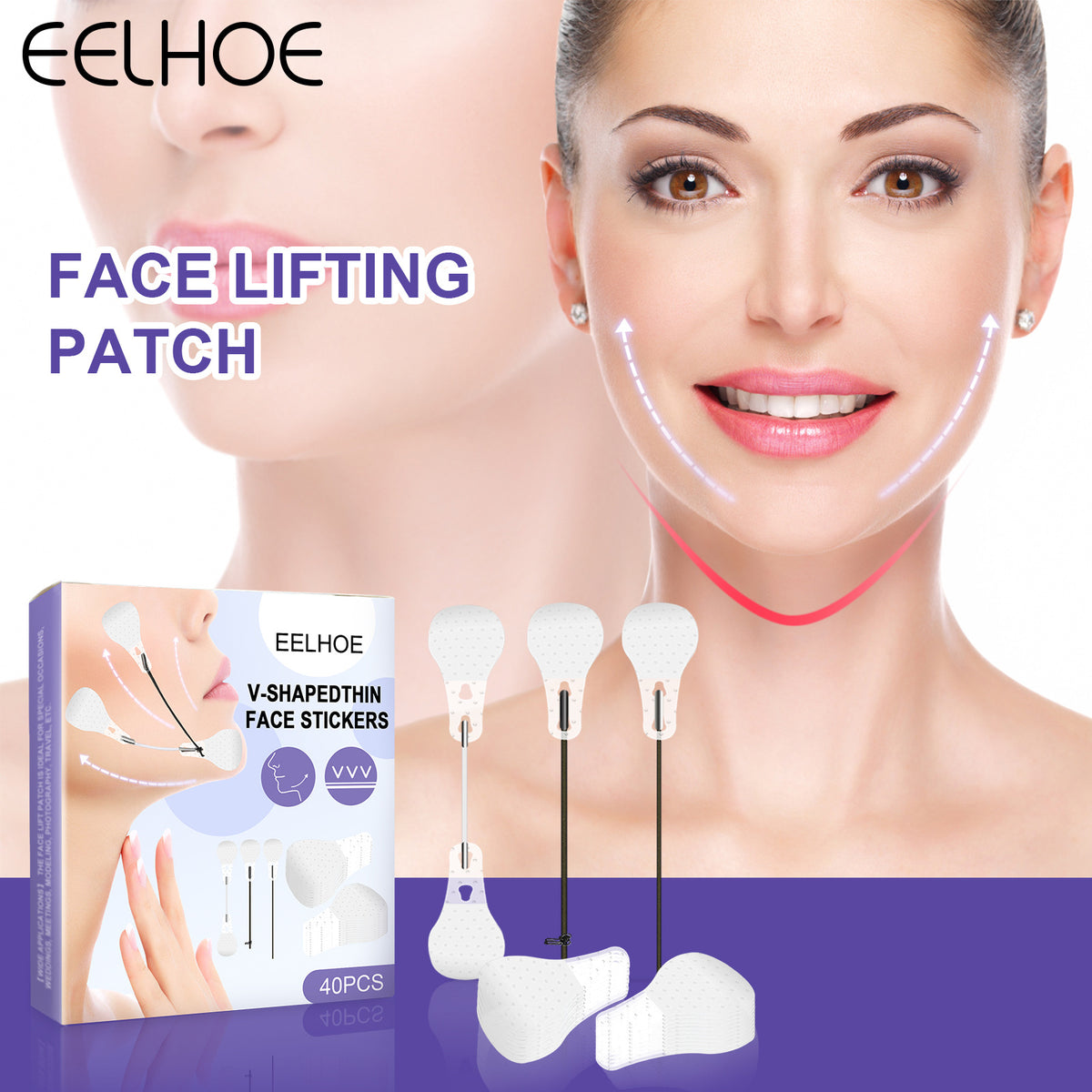 EELHOE V-Shape Face Slimming Patch | Chin Lift, Swelling Relief & Skin Tightening