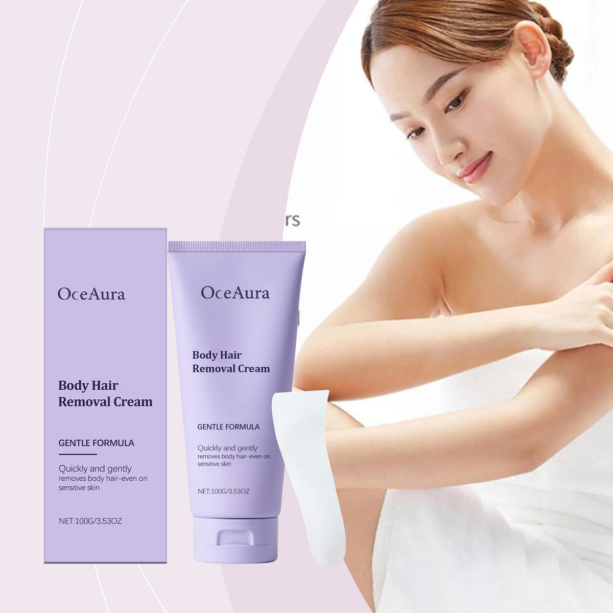 OceAura Gentle Body Hair Removal Cream | Legs, Arms & Hands for Men & Women