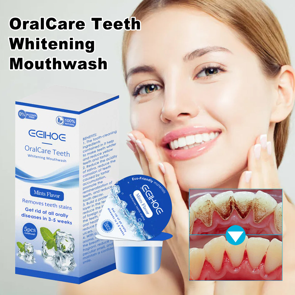 EELHOE Whitening Mouthwash | Stain Removal, Fresh Breath & Oral Care