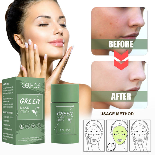 EELHOE Green Tea Clay Mask Stick | Deep Cleansing, Hydrating & Pore-Shrinking