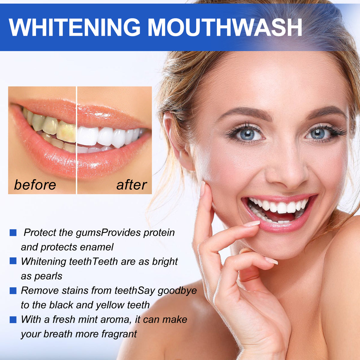 EELHOE Whitening Mouthwash | Stain Removal, Fresh Breath & Oral Care