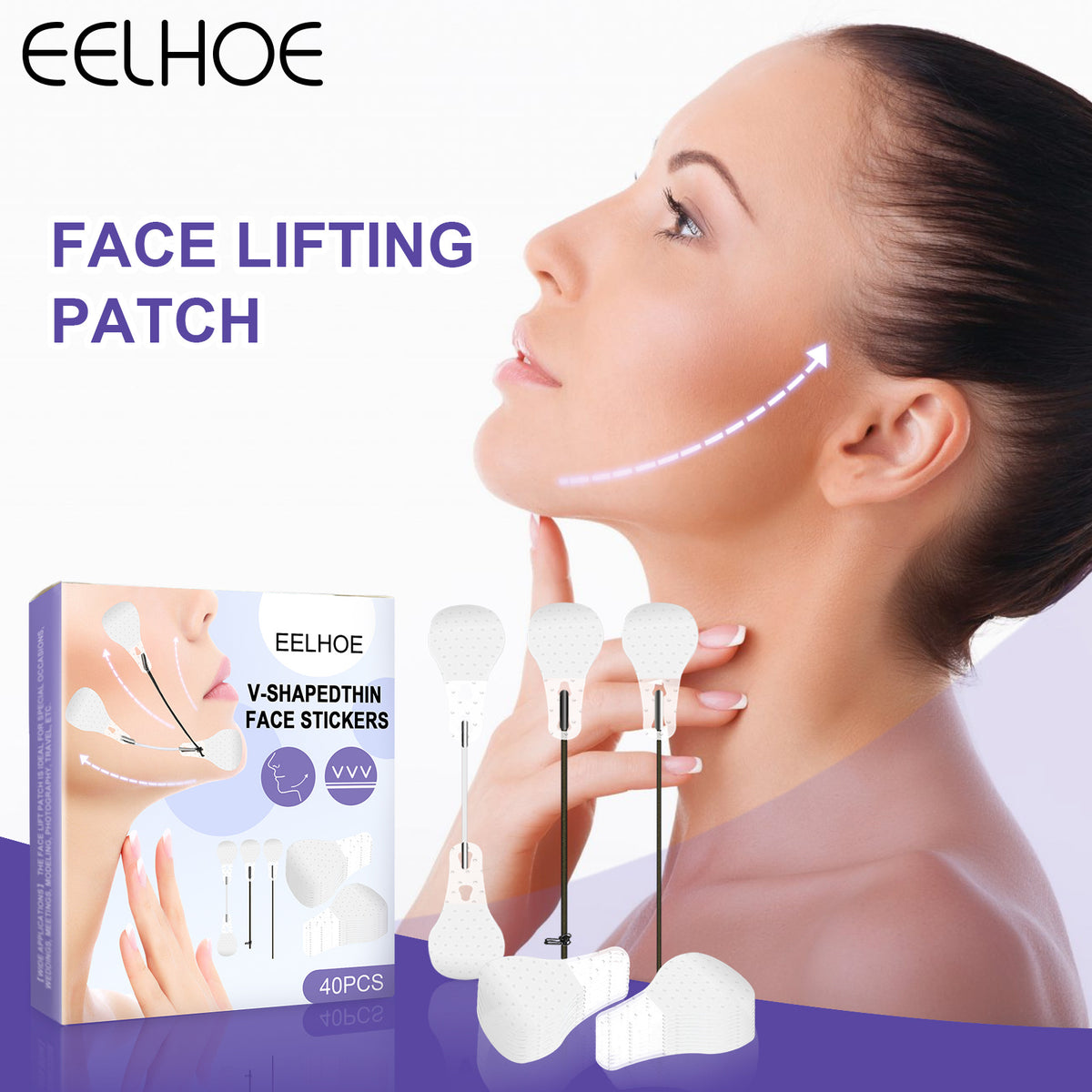 EELHOE V-Shape Face Slimming Patch | Chin Lift, Swelling Relief & Skin Tightening