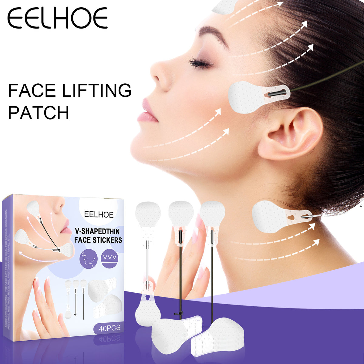 EELHOE V-Shape Face Slimming Patch | Chin Lift, Swelling Relief & Skin Tightening
